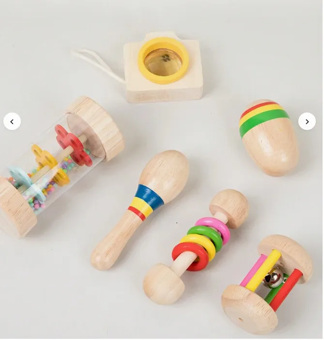 Produktbillede: 6pcs Mini Montessori Early Education Wooden Baby Gnawing